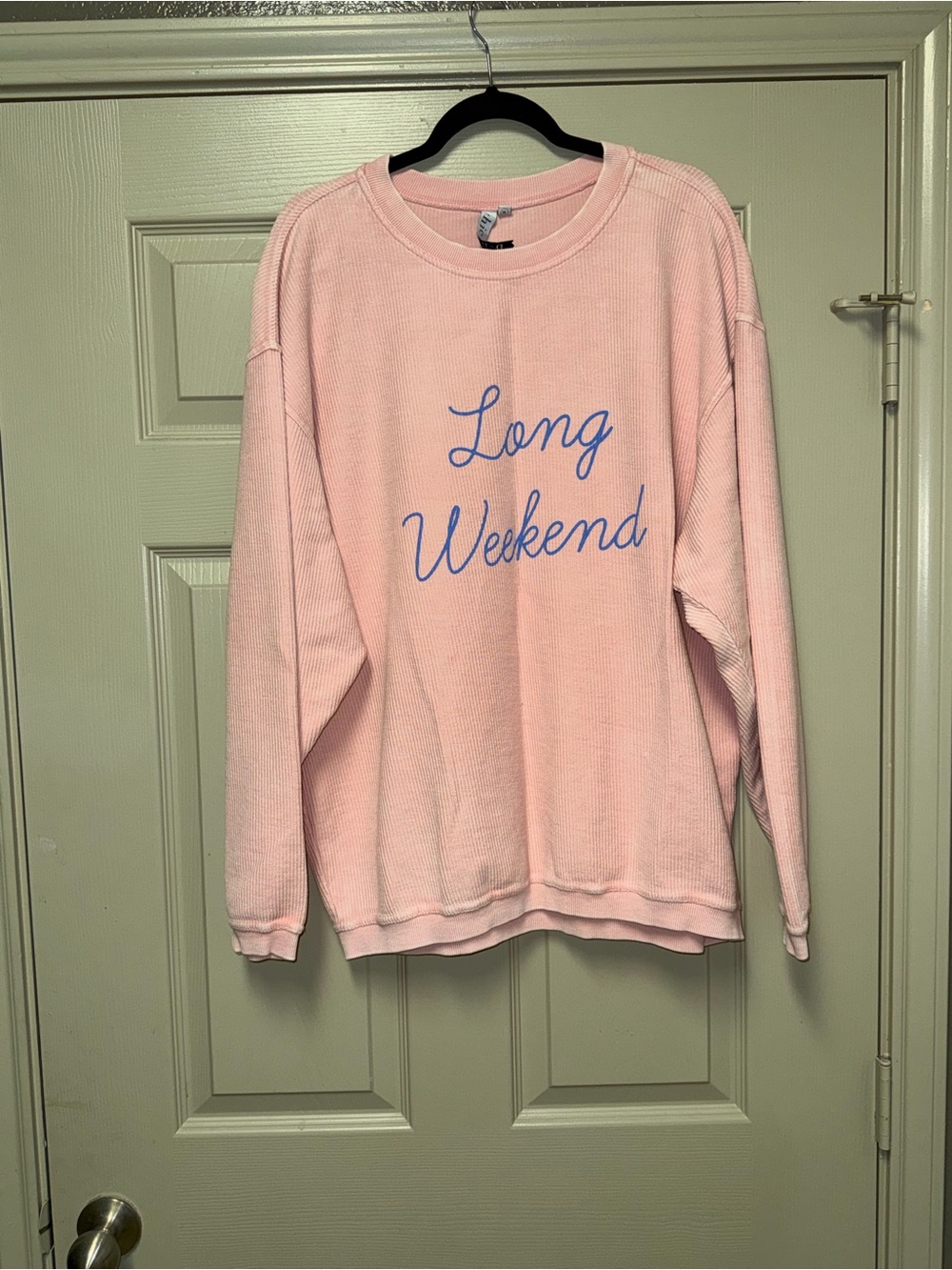 Cozy Pink "Long Weekend" Waffle-Knit Pullover